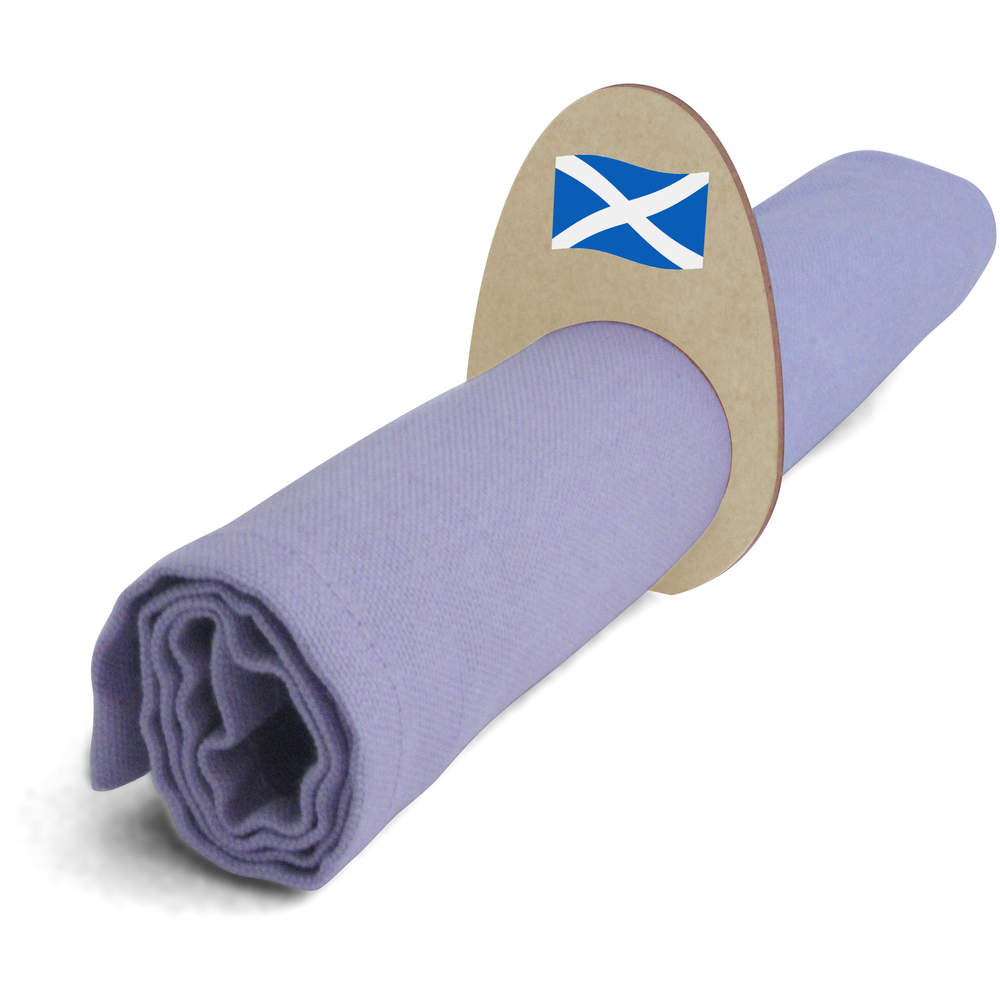 5 x 'Waving Scottish Flag' Wooden Napkin Rings / Holders (NR00059431)
