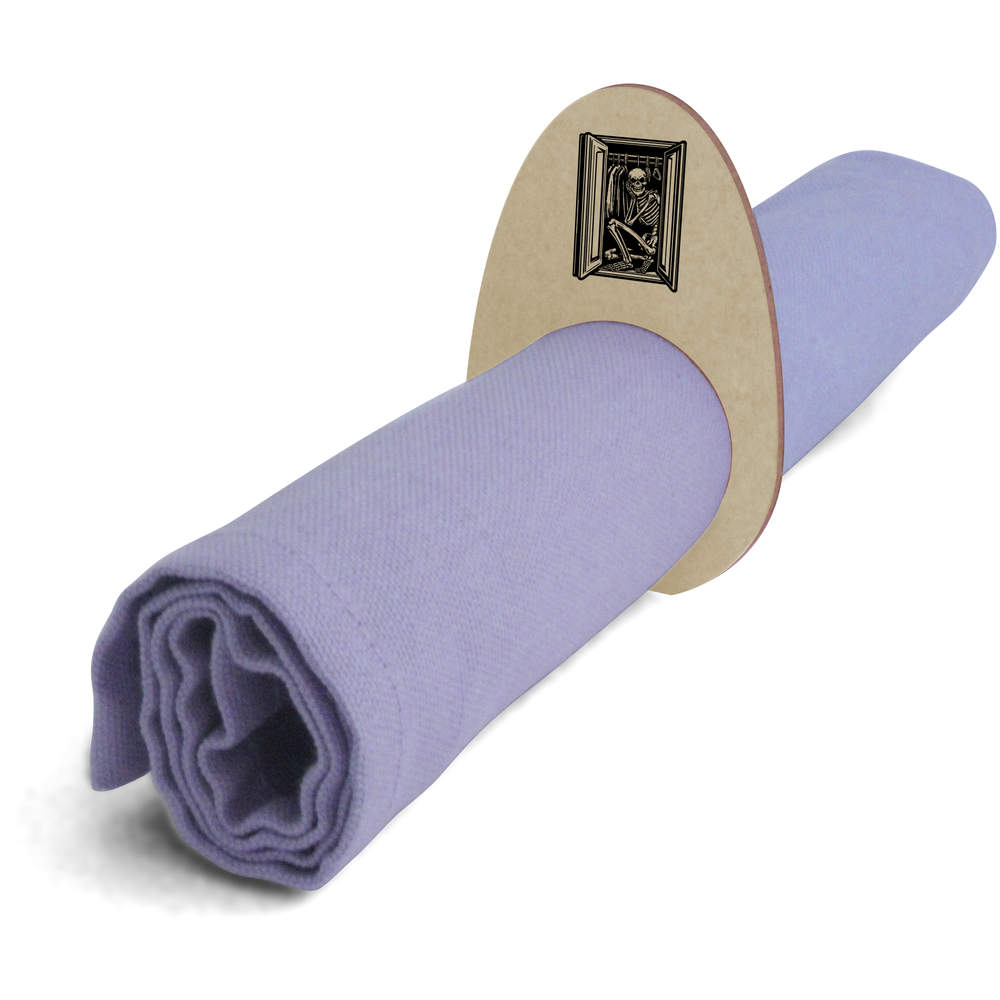 5 x 'Skeleton In The Closet' Wooden Napkin Rings / Holders (NR00063144)