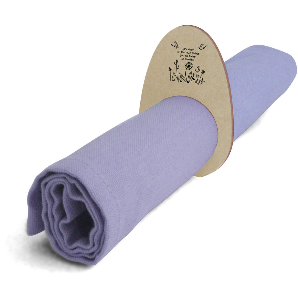 5 x 'It's Okay' Wooden Napkin Rings / Holders (NR00065635)