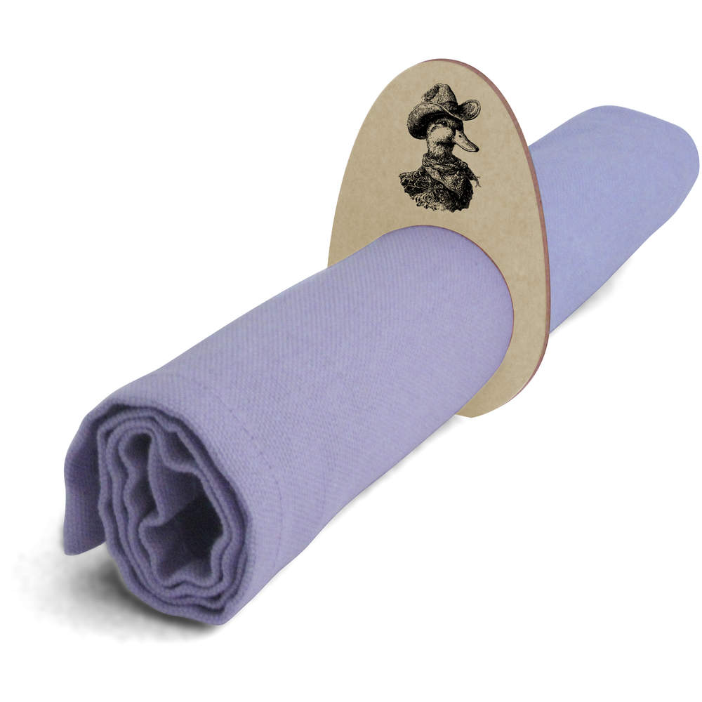 5 x 'Mallard Duck with Cowboy Hat' Wooden Napkin Rings / Holders (NR00068450)