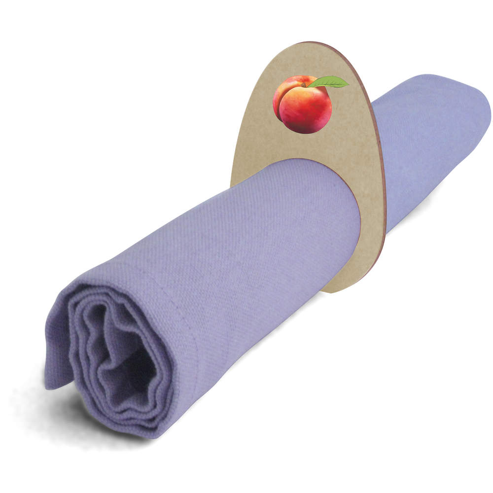 5 x 'Sweet Peach Fruit' Wooden Napkin Rings / Holders (NR00068753)