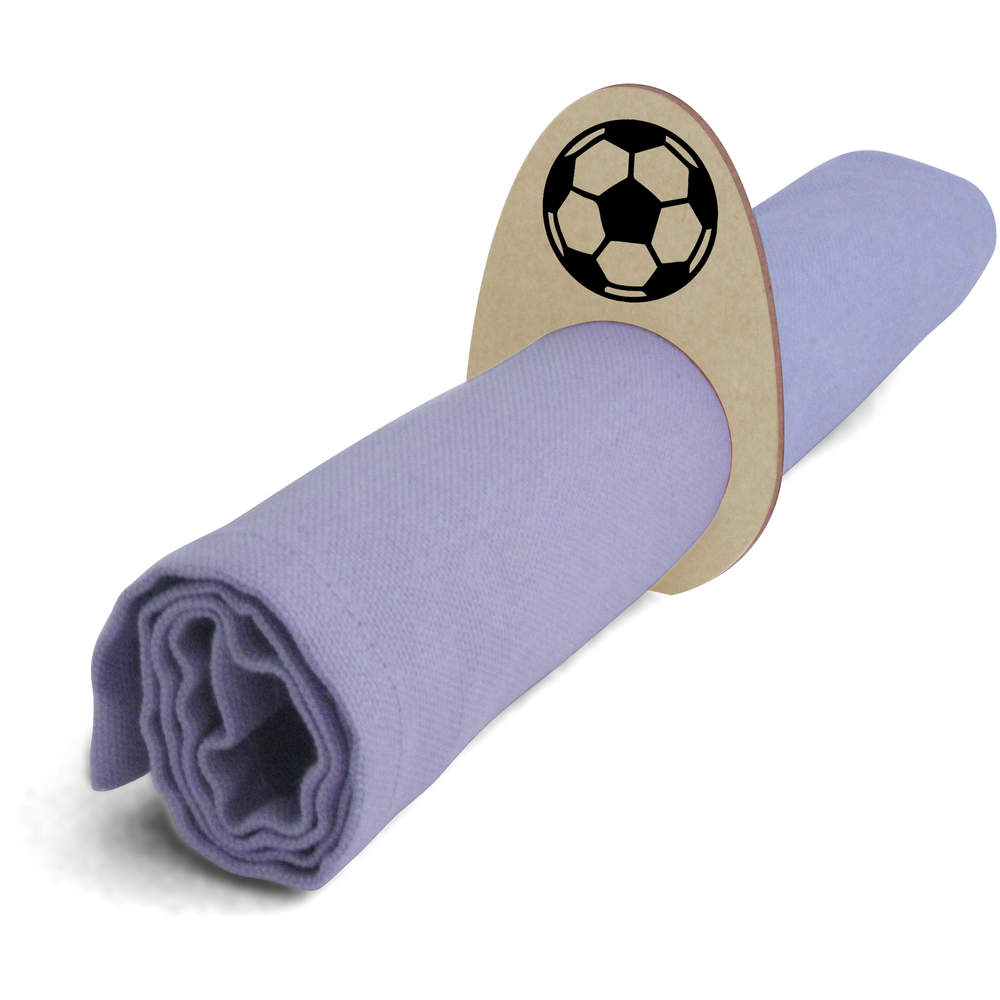 5 x 'Sports Football' Wooden Napkin Rings / Holders - Table Decorations for Dinner Parties, Weddings and Christmas (NR00069337)