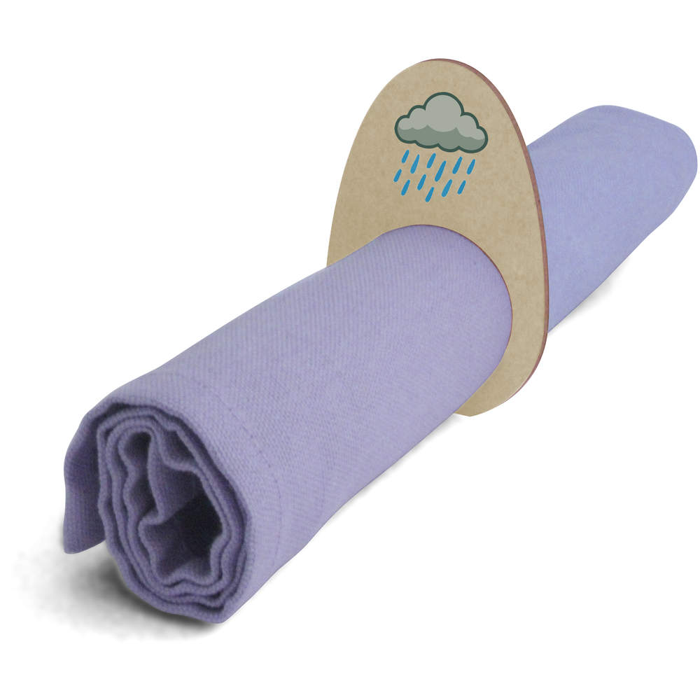 5 x 'Rain Cloud' Wooden Napkin Rings / Holders (NR00070634)