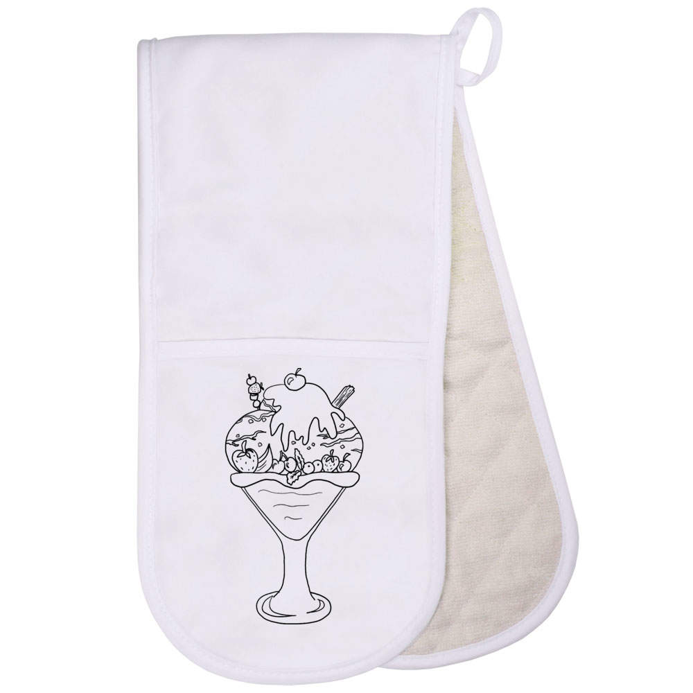 'Ice Cream Sundae With Fruit' Oven Glove / Mitten (OG039649)