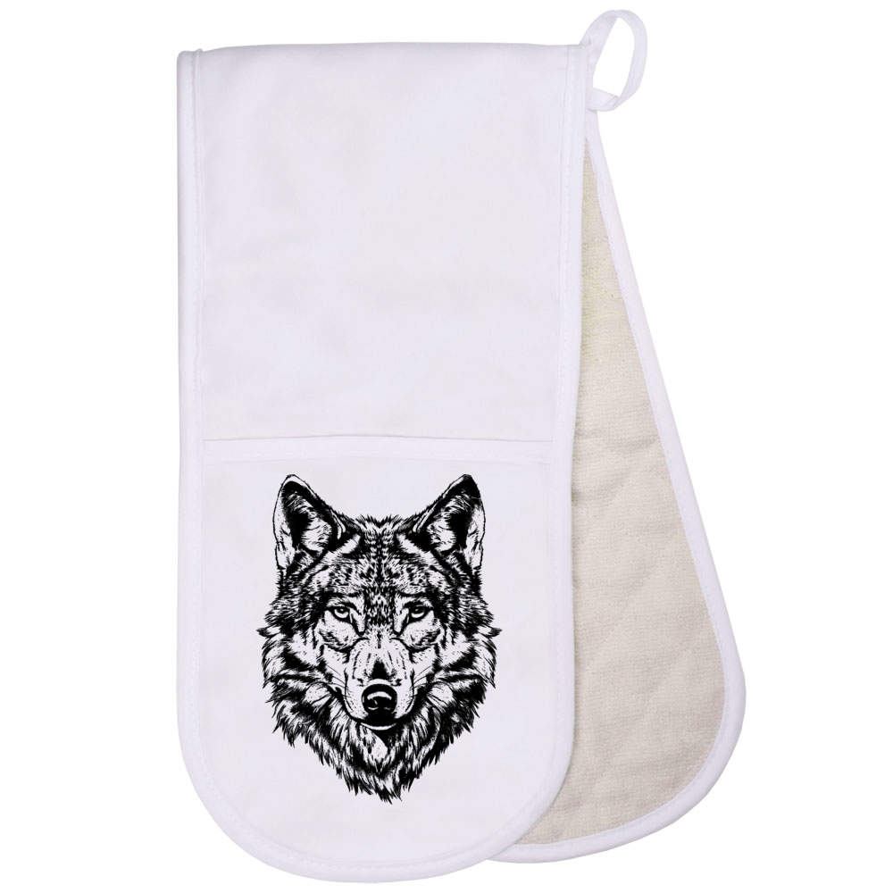 'Wolf Portrait' Oven Glove / Mitten (OG048923)