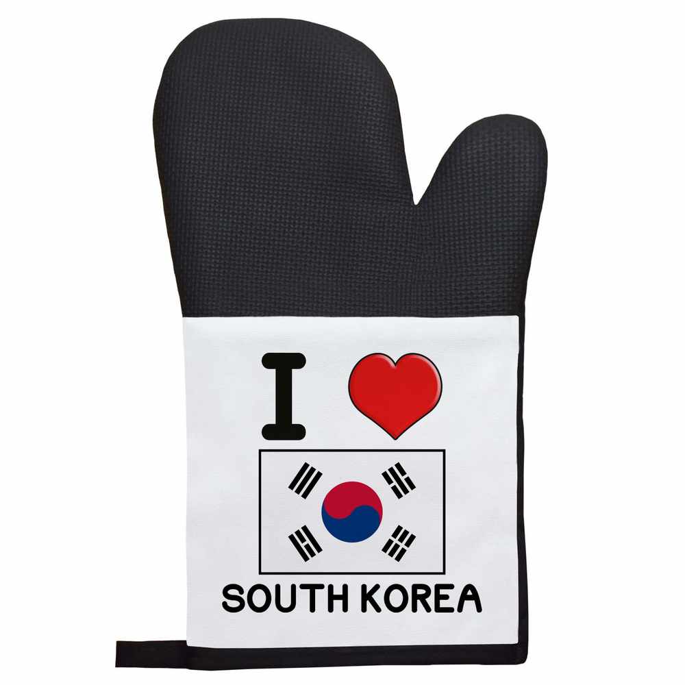 'I Love South Korea' Oven Glove / Mitten (OG032624)