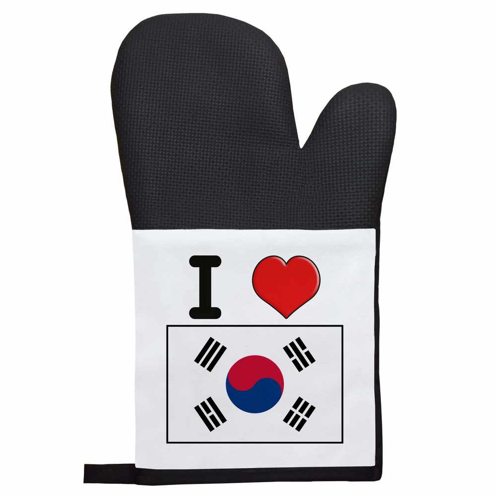 'I Love South Korea' Oven Glove / Mitten (OG032625)