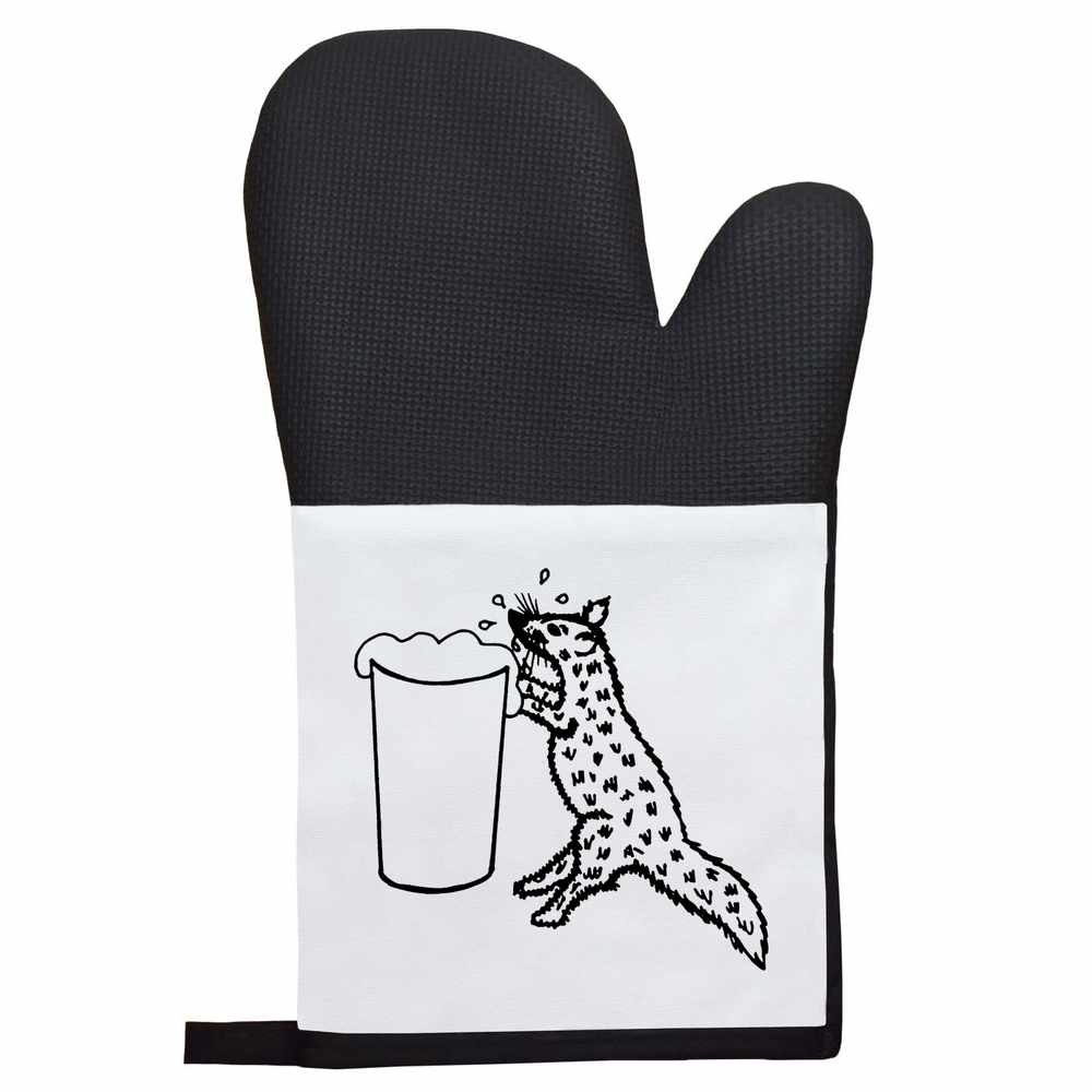 'Small Animal & Beer' Oven Glove / Mitt (OG00014651)