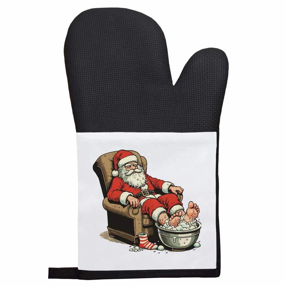 'Santa Claus Soaking Feet' Oven Glove / Mitt (OG00049693)