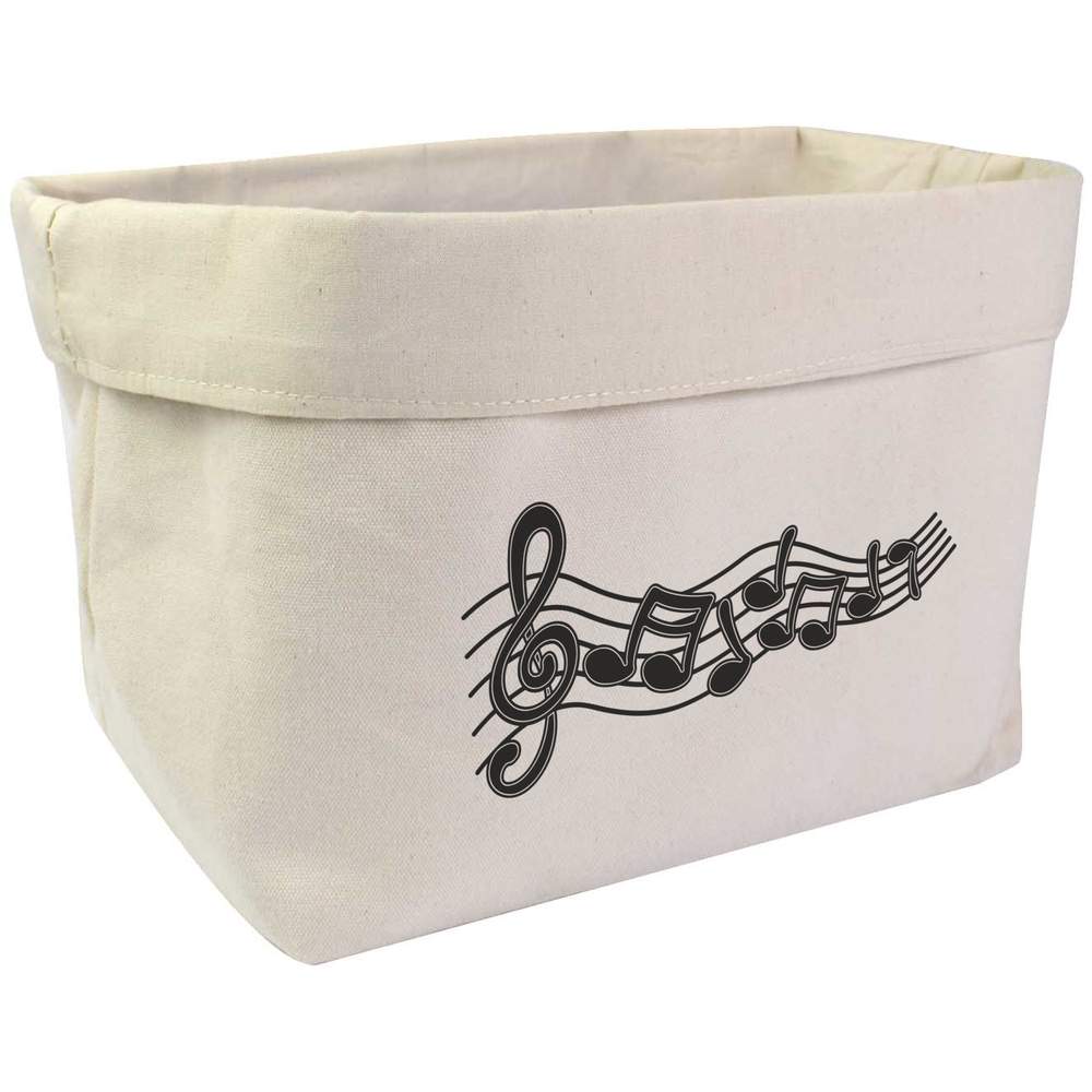 Large 'Music Notes' Canvas Organiser / Storage Bag (OR00015733)