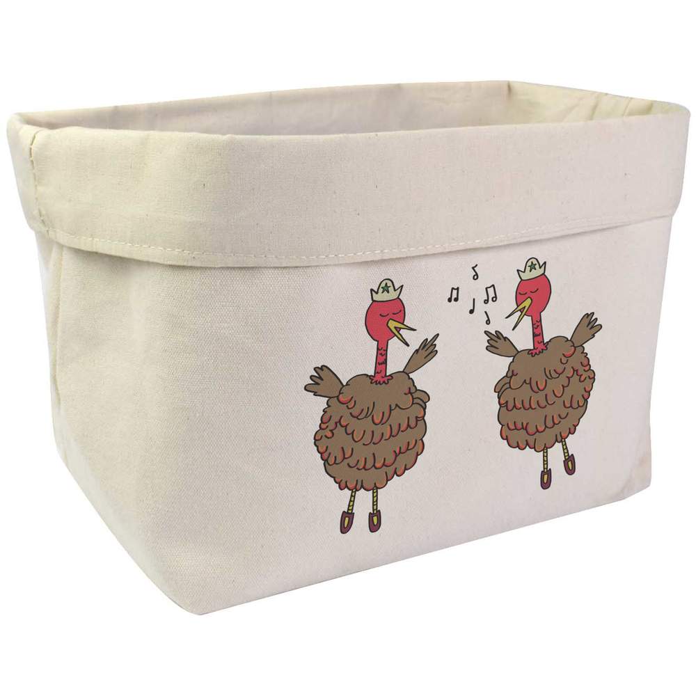 Large 'Singing Turkey Duo!' Canvas Organiser / Storage Bag (OR00028407)