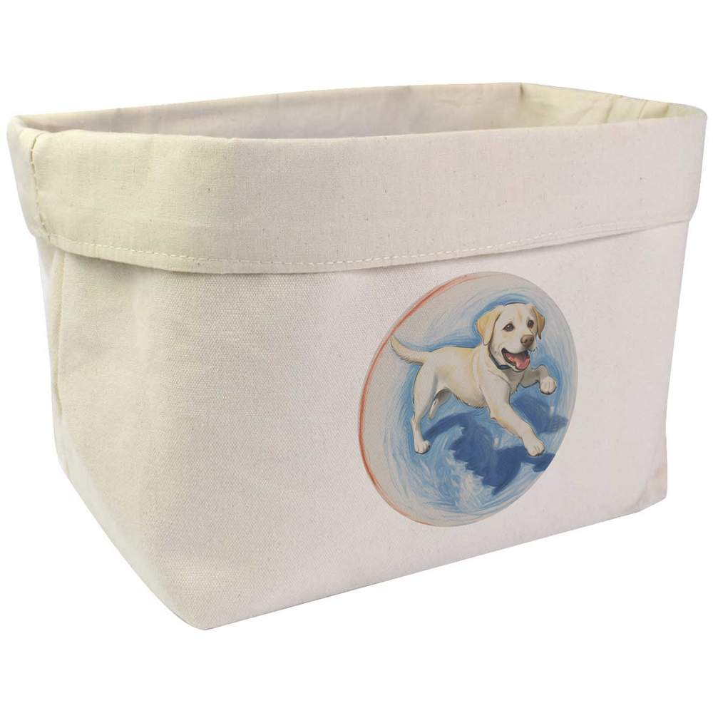 Large 'Labrador Running' Canvas Organiser / Storage Bag (OR00035166)