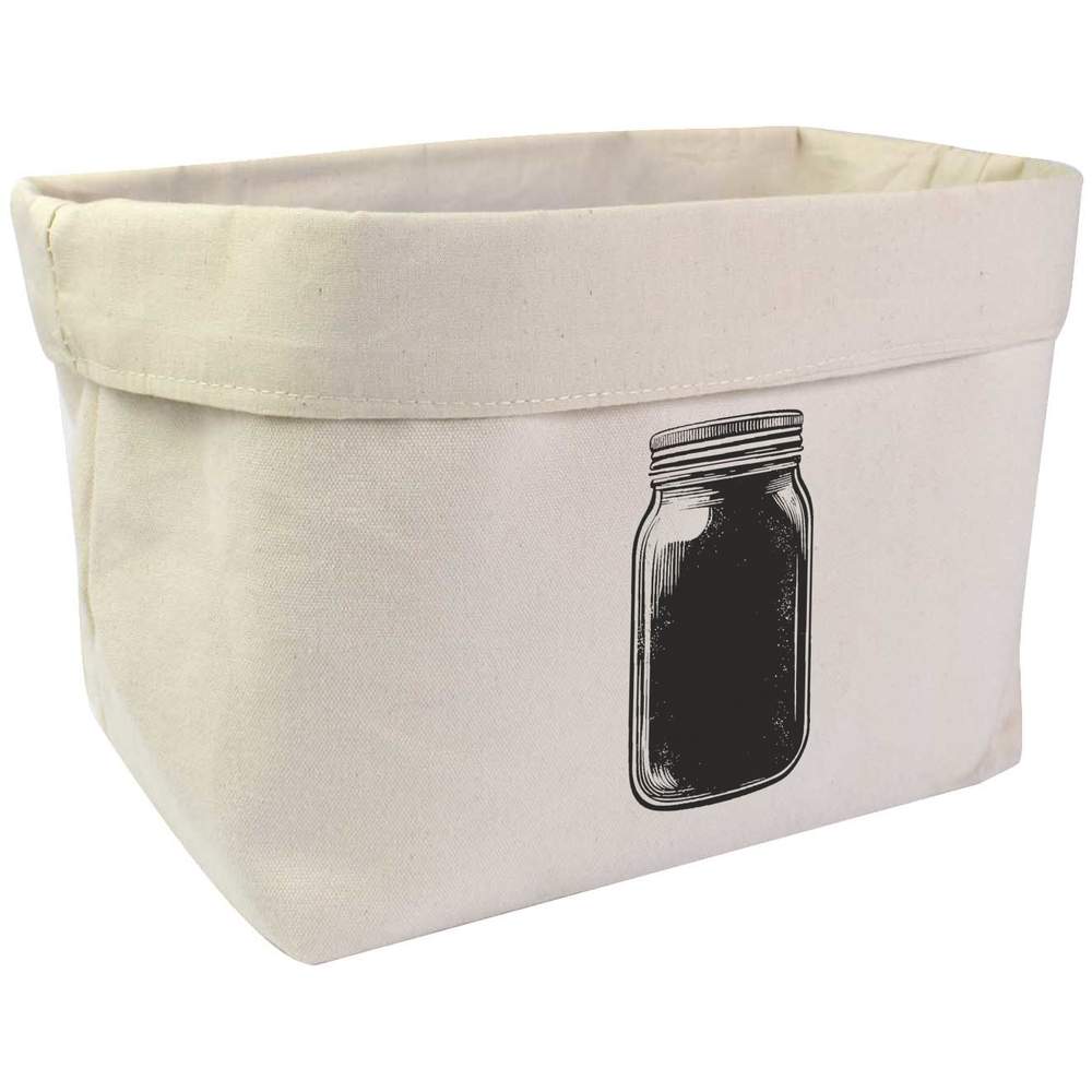 Large 'Glass Jar with a Screw On Lid' Canvas Organiser / Storage Bag (OR00037198)