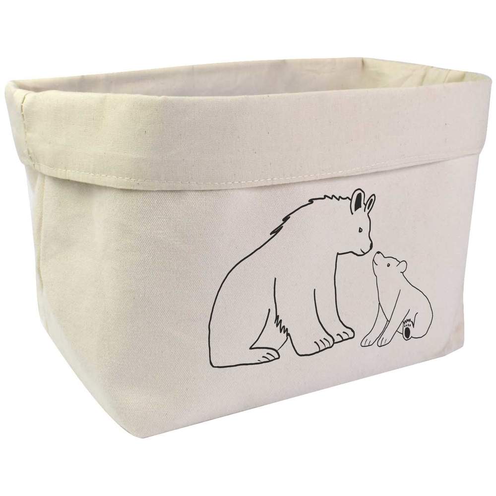 Large 'Bear and Cub' Canvas Organiser / Storage Bag (OR00037442)