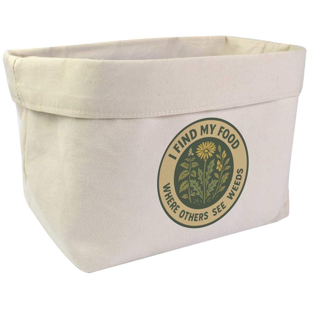 Large 'I Find My Food Where Others See Weeds' Canvas Organiser / Storage Bag (OR00038508)