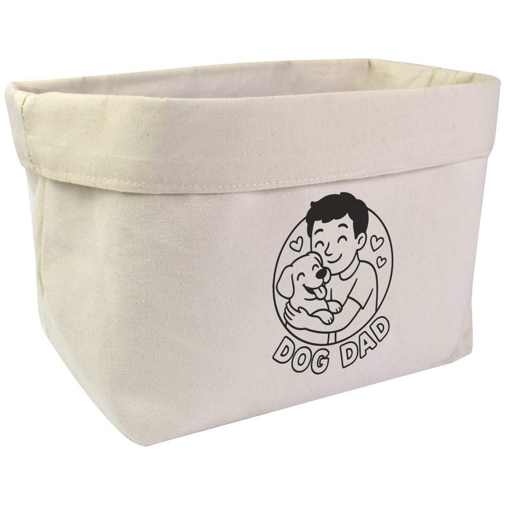 Large 'Dog Dad' Canvas Organiser / Storage Bag (OR00038535)
