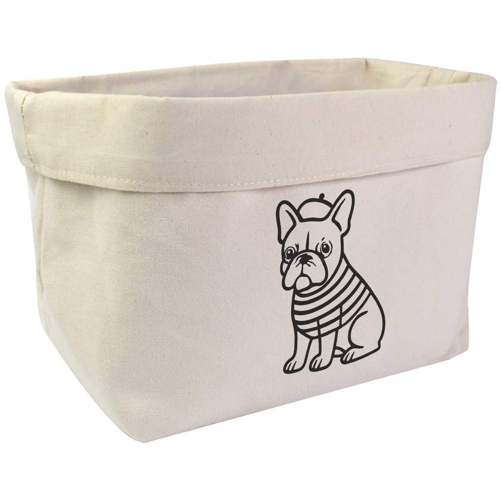 Large 'French Bulldog' Canvas Organiser / Storage Bag (OR00038792)