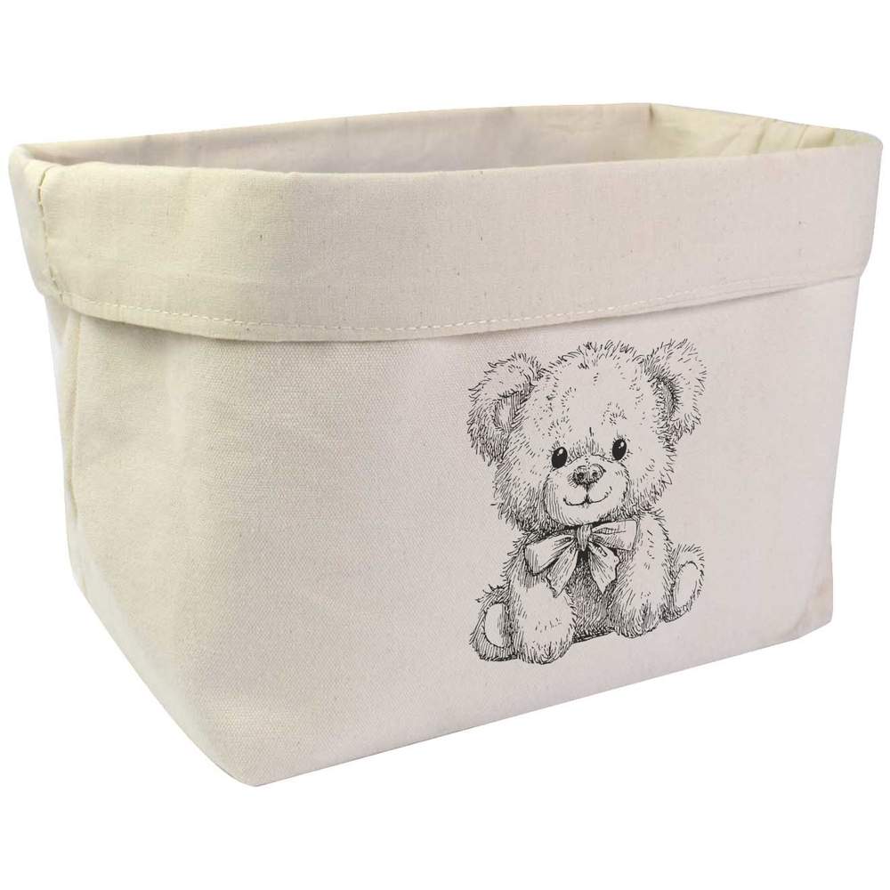 Large 'Cute Teddy Bear Sitting' Canvas Organiser / Storage Bag (OR00041662)