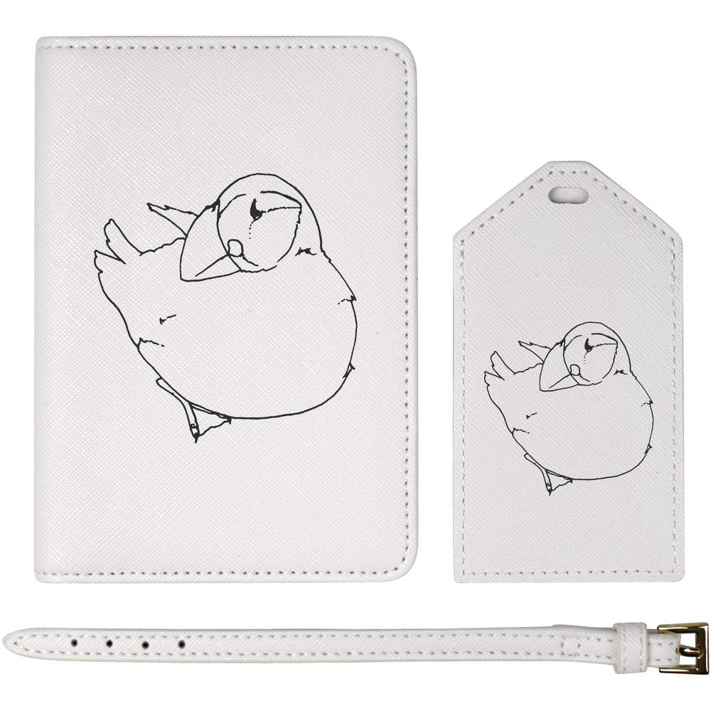 'Resting Puffin' Passport Cover & Luggage Tag Travel Set (PA00003245)