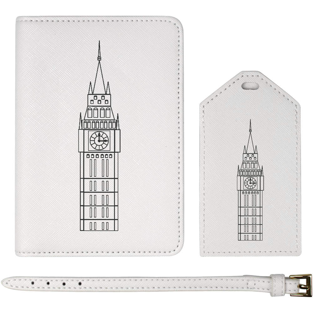 'Big Ben Clock Tower' Passport Cover & Luggage Tag Travel Set (PA00003618)