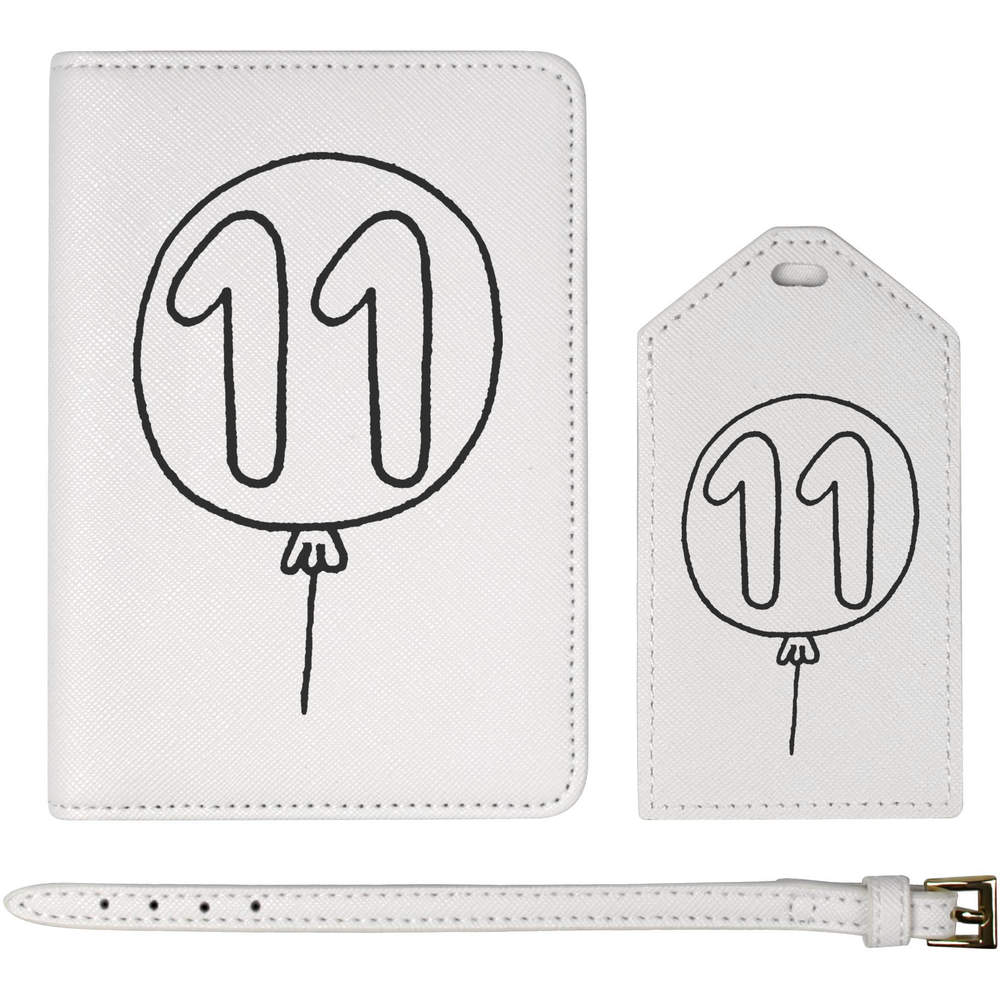 'Number 11 Balloon' Passport Cover & Luggage Tag Travel Set (PA00004466)