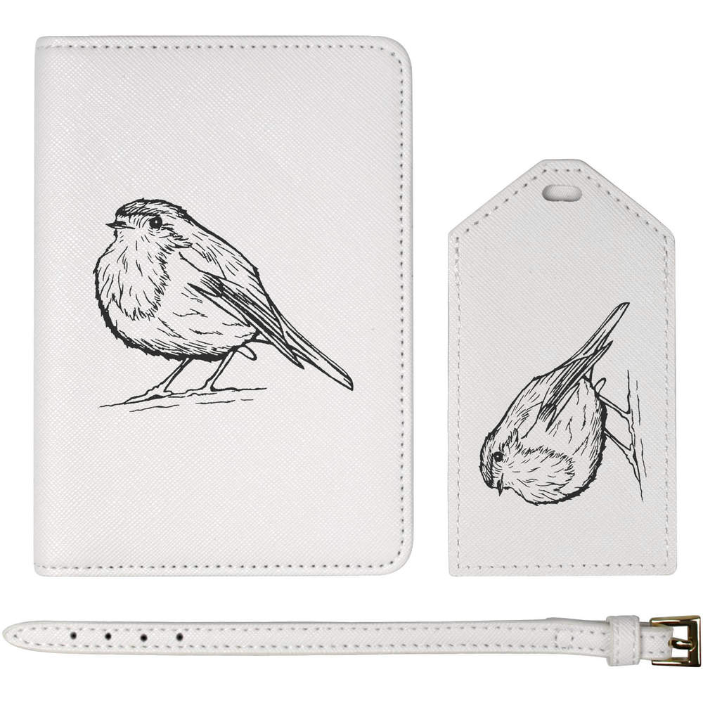 'Cute Robin Bird' Passport Cover & Luggage Tag Travel Set (PA00004481)