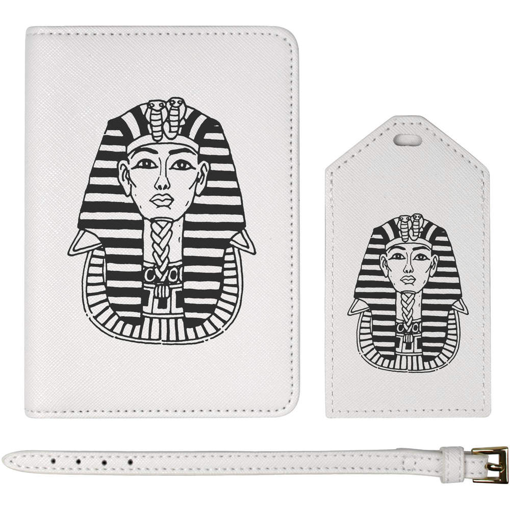 'Pharaoh Bust' Passport Cover & Luggage Tag Travel Set (PA00005299)