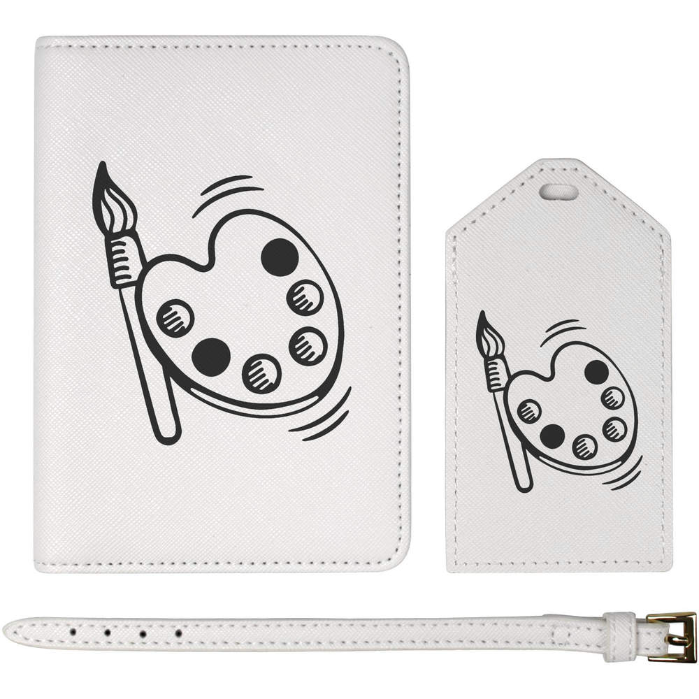'Artist Pallet & Brush' Passport Cover & Luggage Tag Travel Set (PA00006133)
