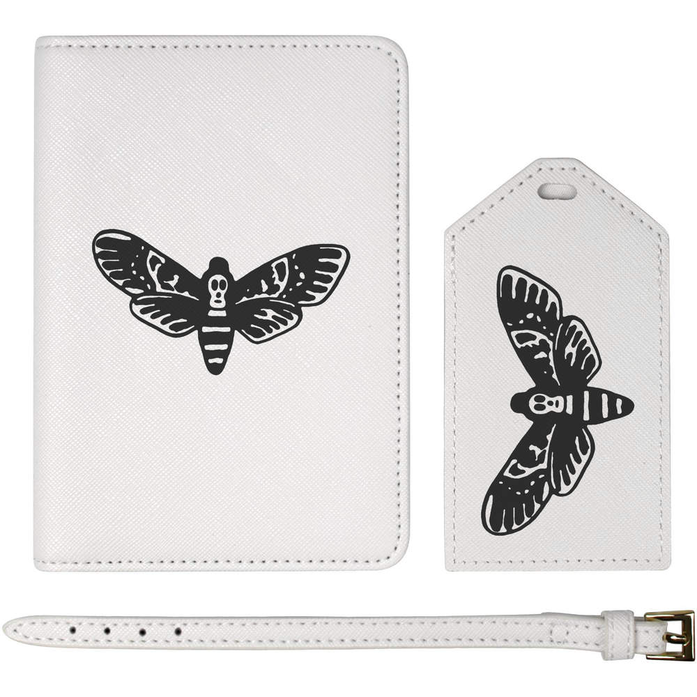 'Death Head Moth' Passport Cover & Luggage Tag Travel Set (PA00006300)