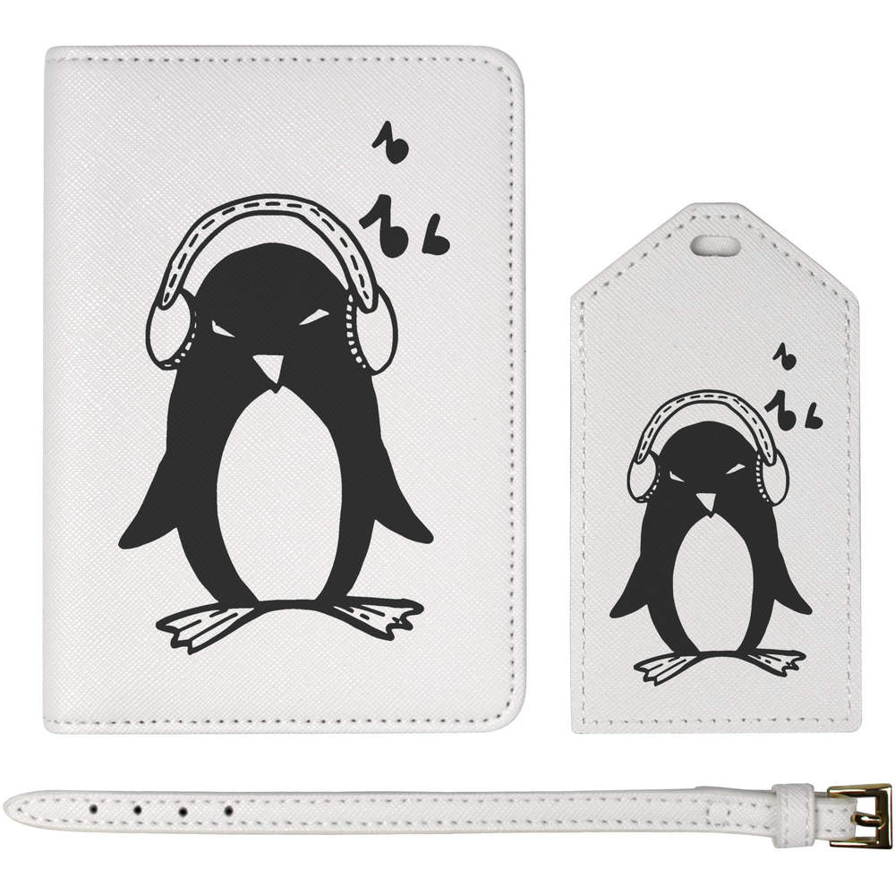 'Music Penguin' Passport Cover & Luggage Tag Travel Set (PA00006398)