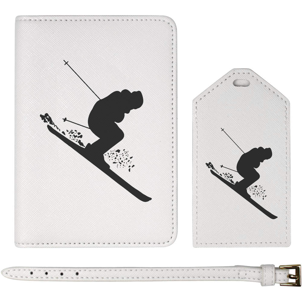 'Skiing Person' Passport Cover & Luggage Tag Travel Set (PA00006701)