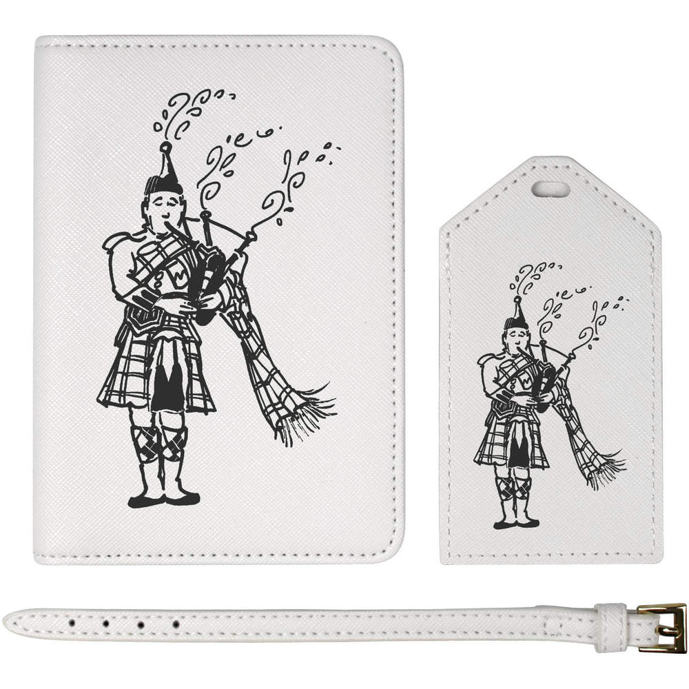 'Bagpiper' Passport Cover & Luggage Tag Travel Set (PA00007354)