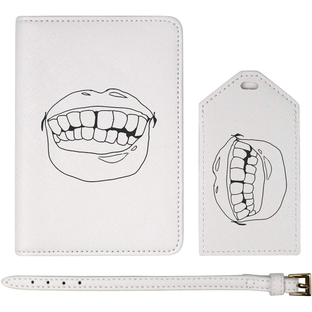 'Mouth Showing Teeth' Passport Cover & Luggage Tag Travel Set (PA00007641)