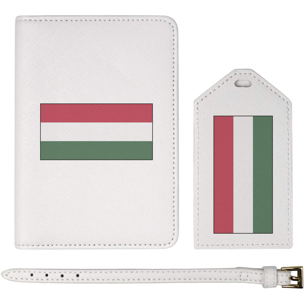 'Hungary Flag' Passport Cover & Luggage Tag Travel Set (PA00008984)