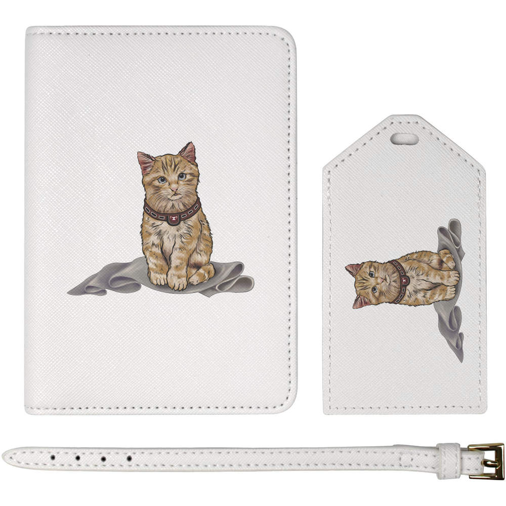 'Ginger Kitten' Passport Cover & Luggage Tag Travel Set (PA00010573)