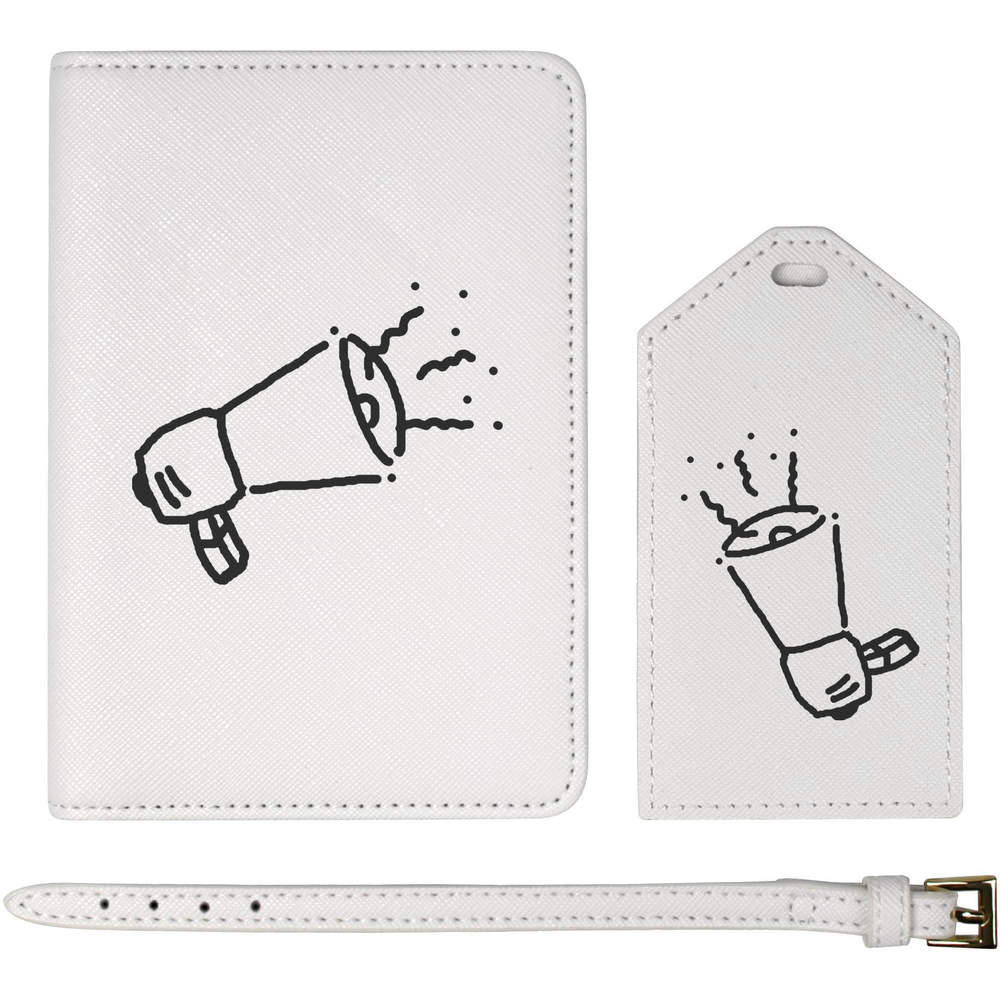 'Megaphone' Passport Cover & Luggage Tag Travel Set (PA00010626)