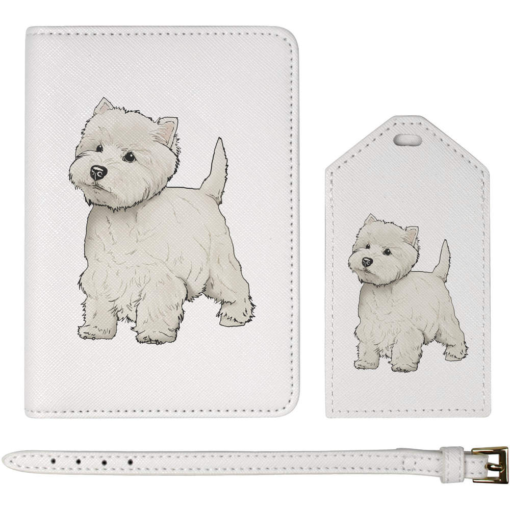 'Westie Dog' Passport Cover & Luggage Tag Travel Set (PA00013365)