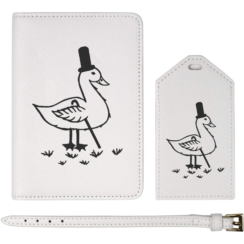 'Fancy Duck' Passport Cover & Luggage Tag Travel Set (PA00015747)