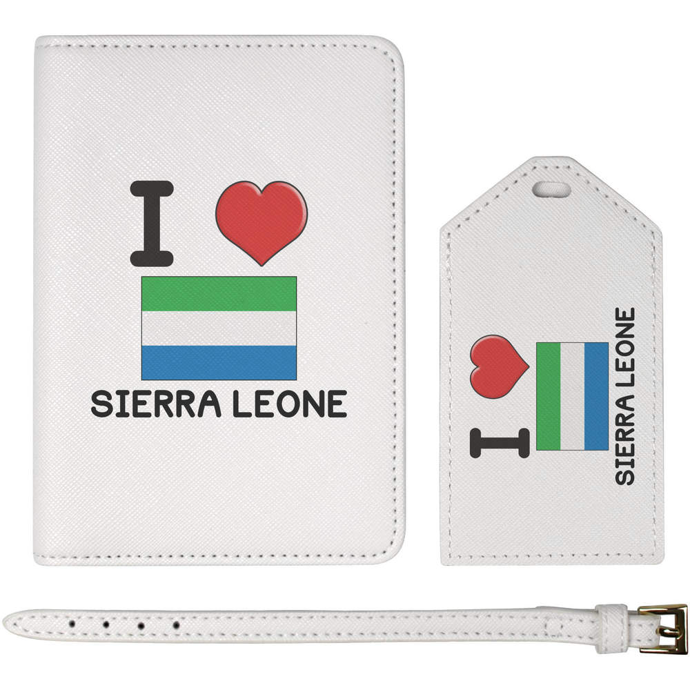 'I Love Sierra Leone' Passport Cover & Luggage Tag Travel Set (PA00016192)