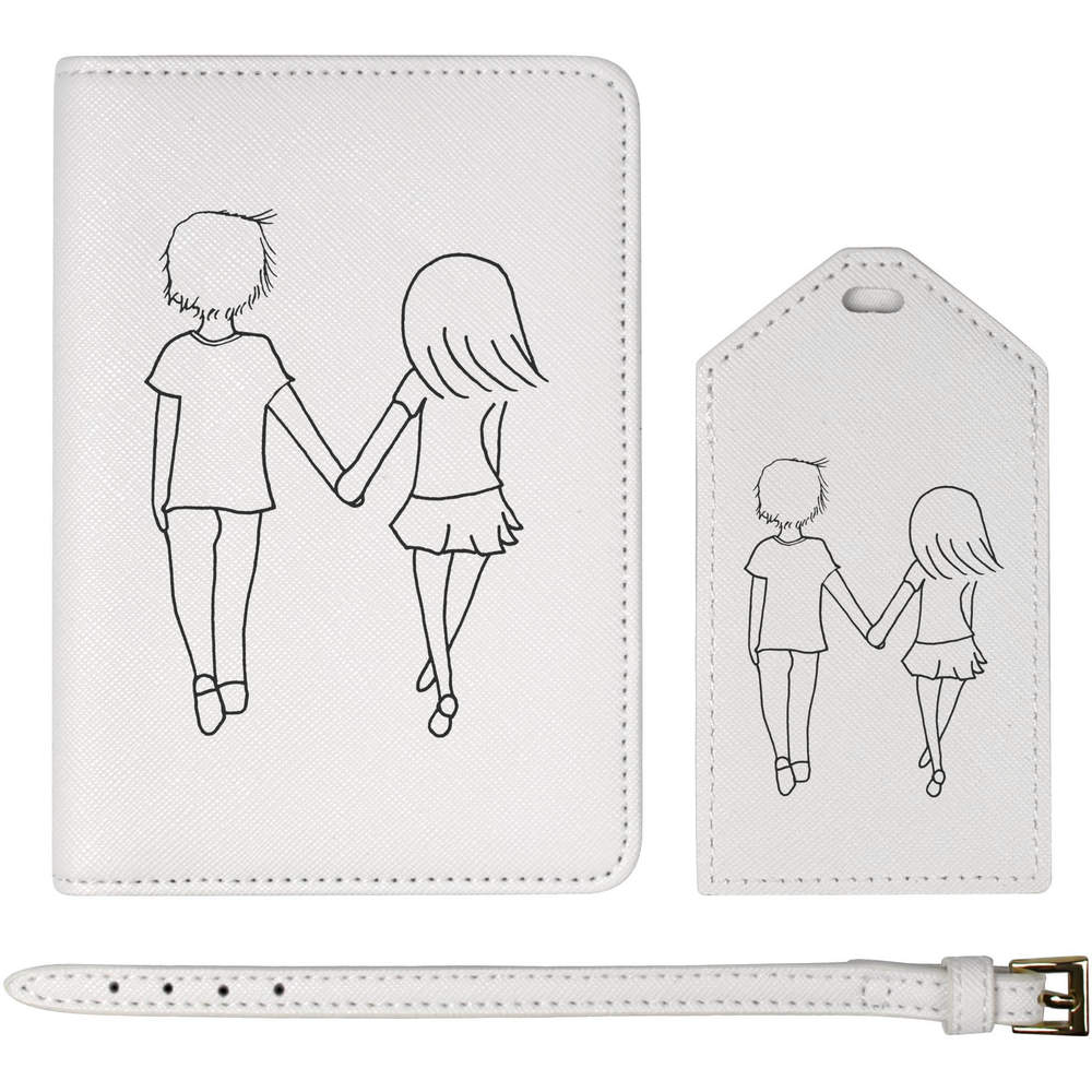 'Couple Holding Hands' Passport Cover & Luggage Tag Travel Set (PA00016475)