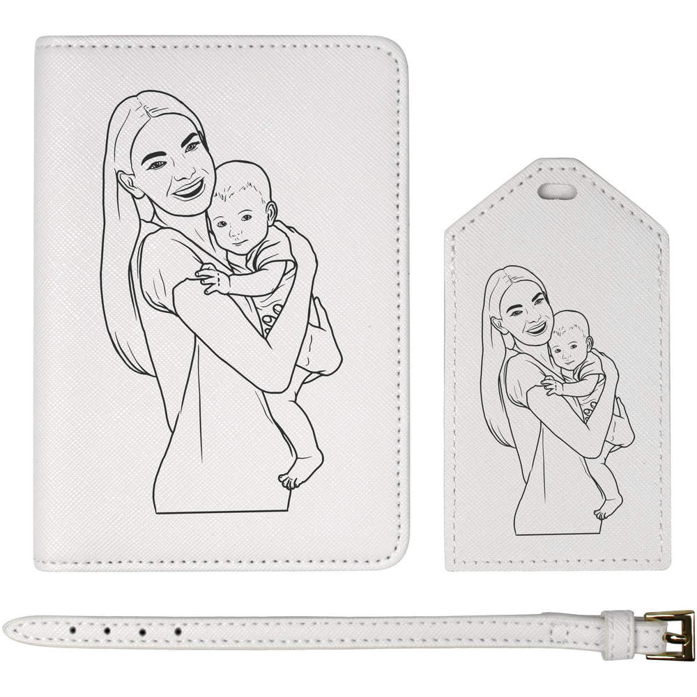 'Mum with Baby' Passport Cover & Luggage Tag Travel Set (PA00017876)