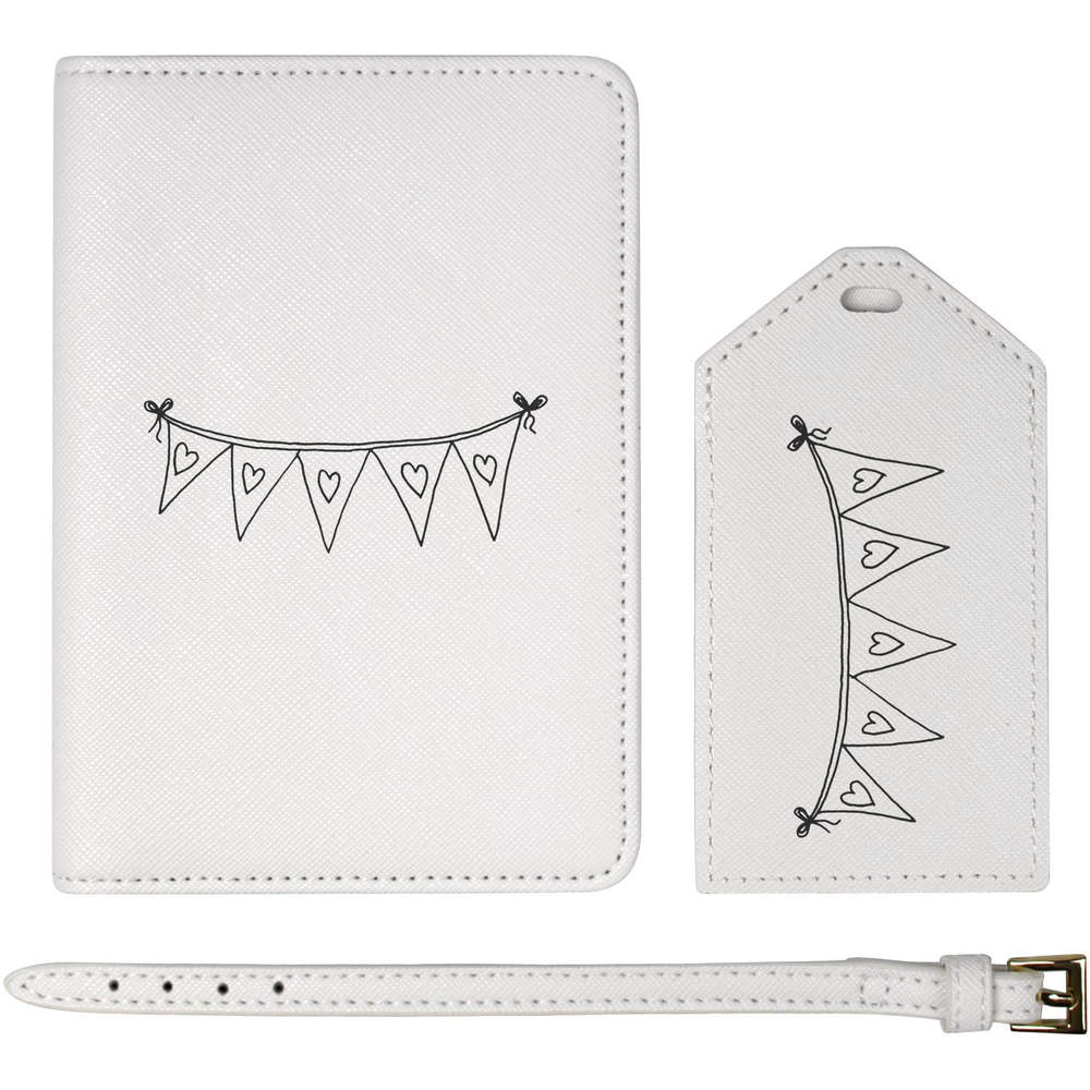 'Heart Bunting' Passport Cover & Luggage Tag Travel Set (PA00021178)