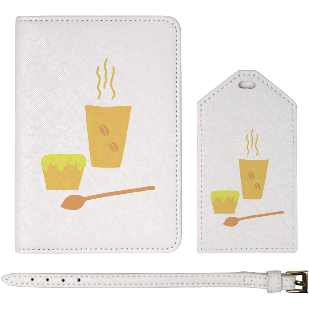 'Coffee and cake ' Passport Cover & Luggage Tag Travel Set (PA00023305)