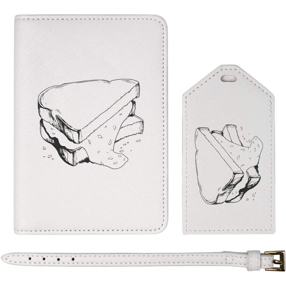 'cheese sandwich ' Passport Cover & Luggage Tag Travel Set (PA00024551)