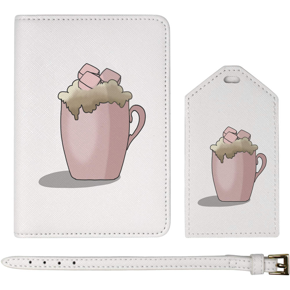 'Hot Chocolate With Marshmallows' Passport Cover & Luggage Tag Travel Set (PA00026407)