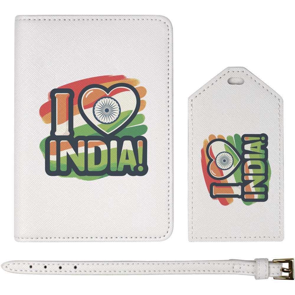 'I Love India!' Passport Cover & Luggage Tag Travel Set (PA00031293)