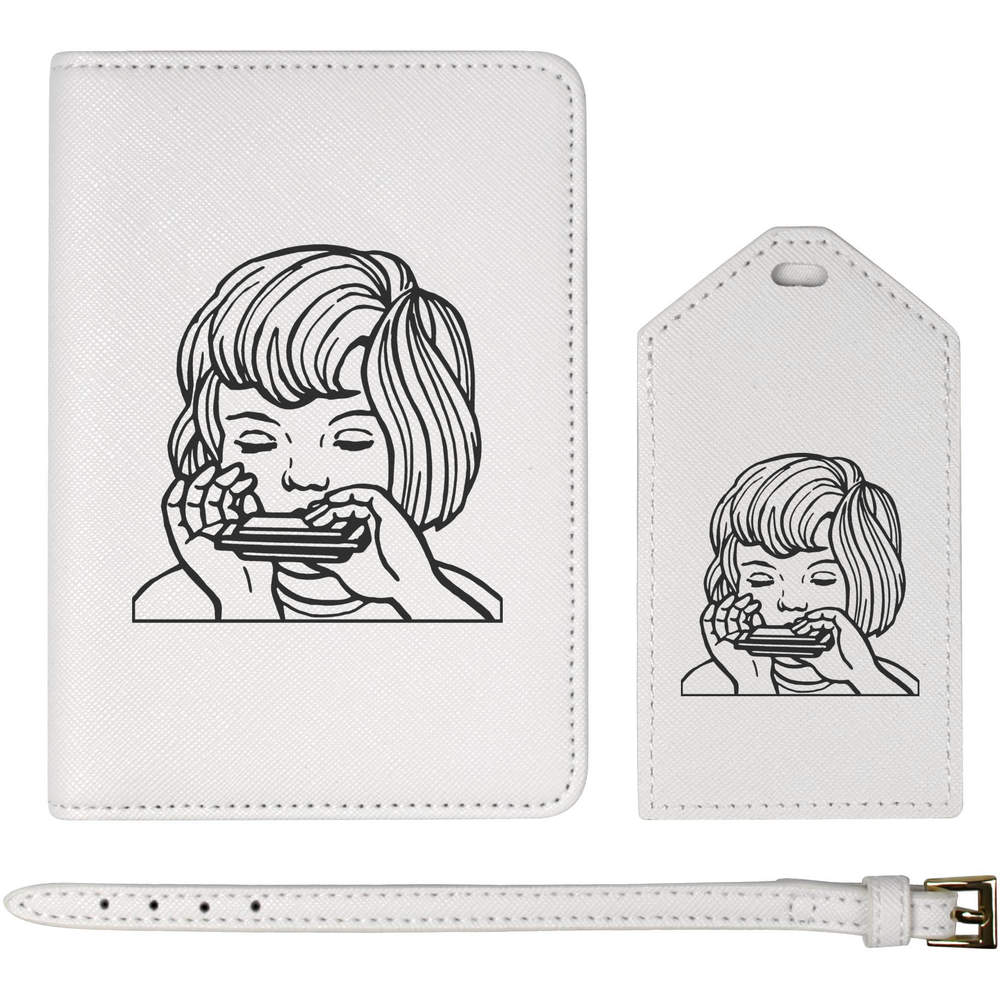 'Harmonica Player' Passport Cover & Luggage Tag Travel Set (PA00032174)