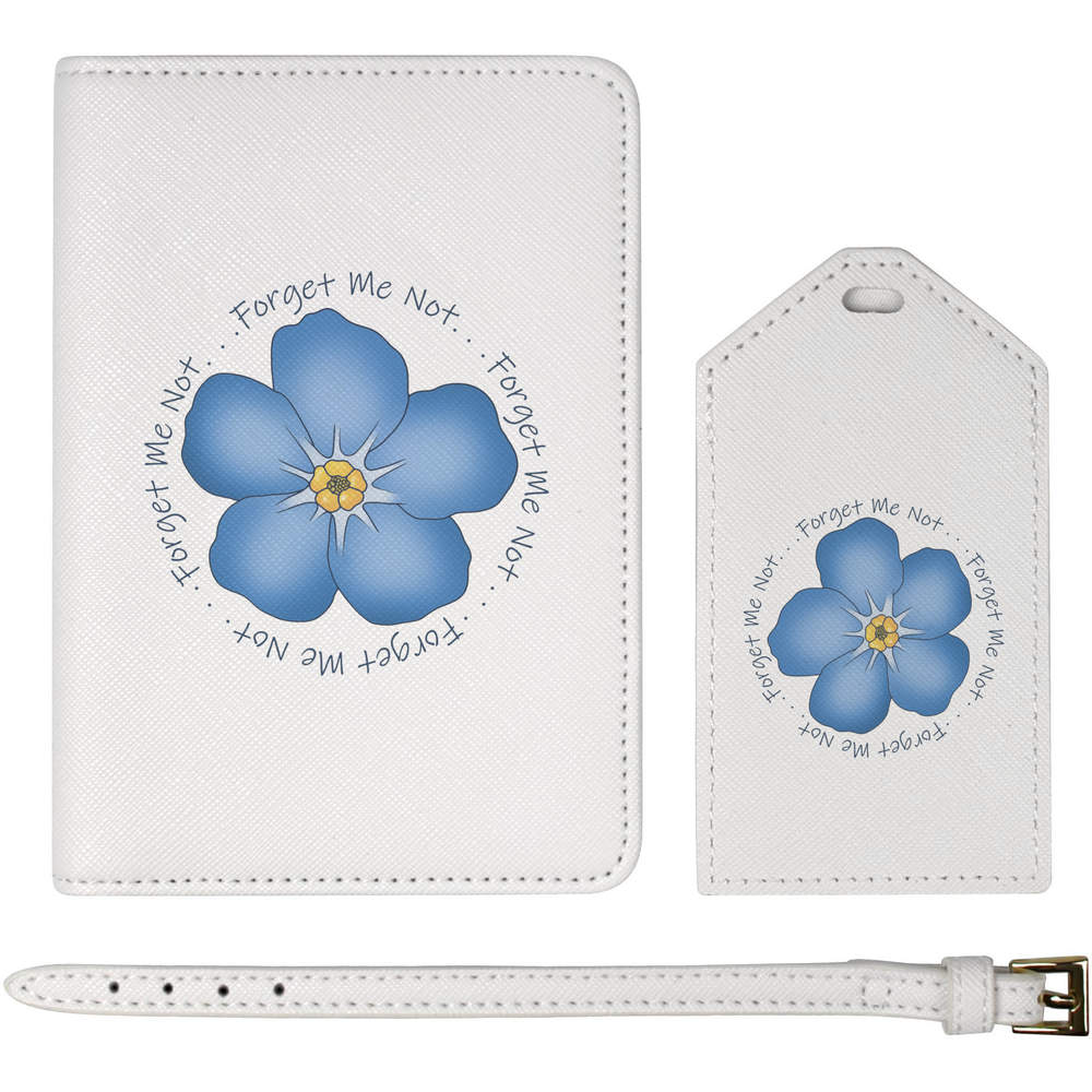 'Forget Me Not Circle' Passport Cover & Luggage Tag Travel Set (PA00032772)