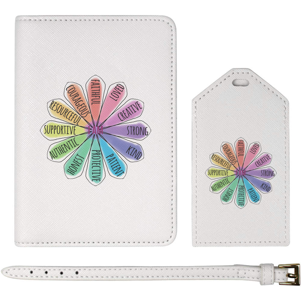 'Affirmation Flower' Passport Cover & Luggage Tag Travel Set (PA00032838)