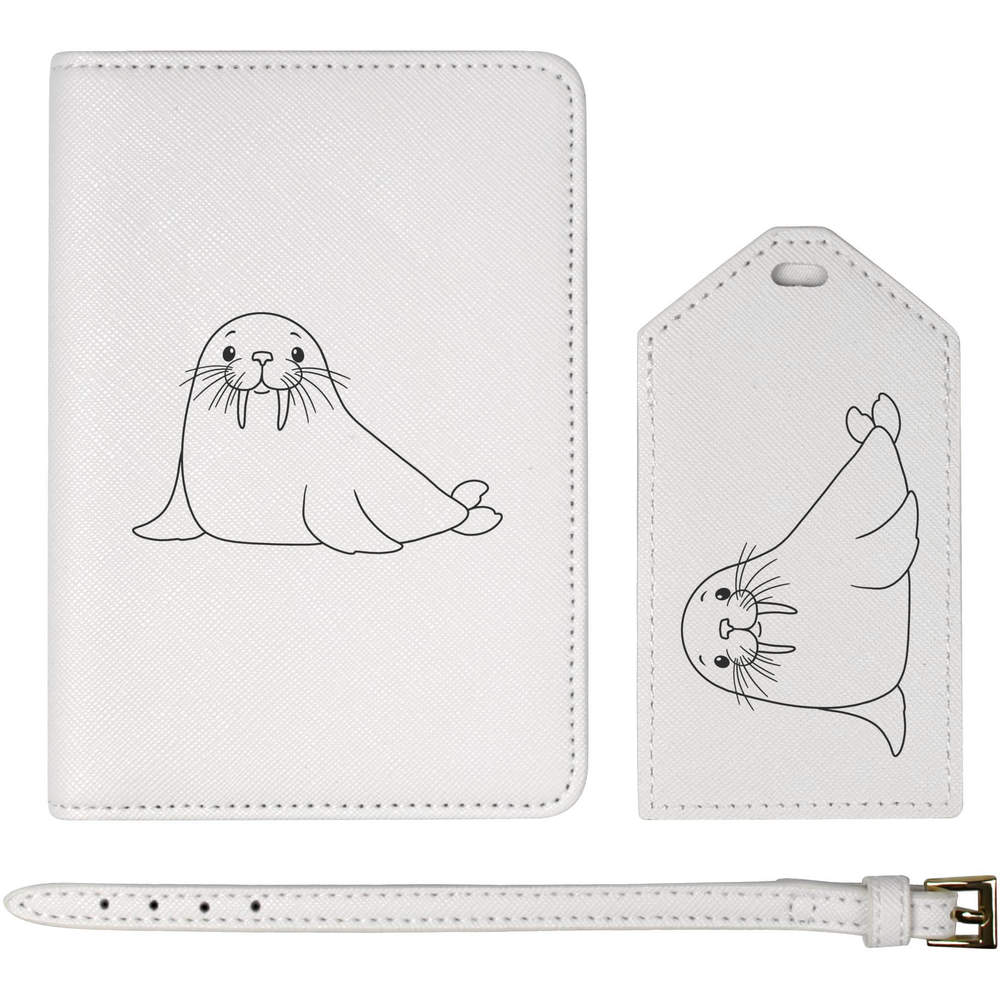 'Cute Walrus' Passport Cover & Luggage Tag Travel Set (PA00032944)